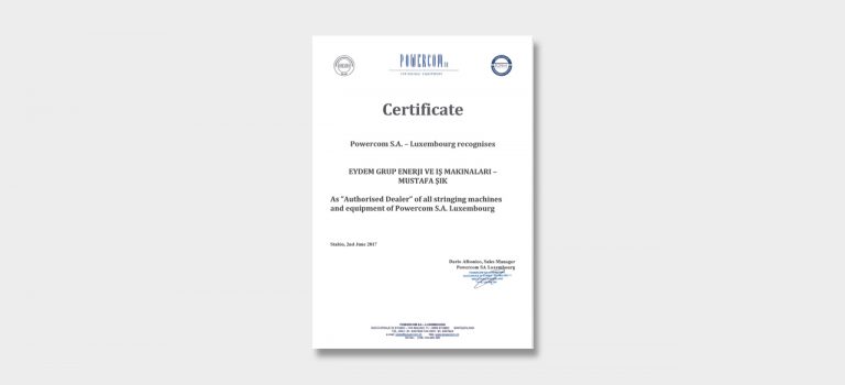 Kalite Sertifikalarımız Eydem Grup Kablo Kesme Makası Hidrolik Pabuç Sıkma Pensesi